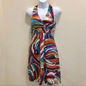 COLOR SPLASH HALTER DRESS